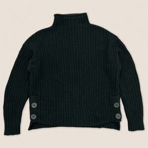 Madewell Wool Cotton Blend Mockneck Turtleneck Black Sweater -‎ Size Small